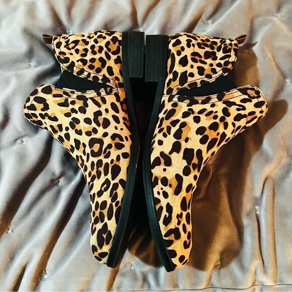 Dr. Scholl's Shoes Comfy Pull On Ankle Booties Leopard Black Tan 7.5 - Picture 4 of 11